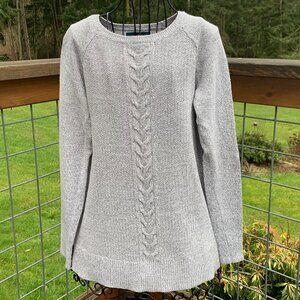 Karen Scott Ladies size Small Gray Long Raglan Sleeve Pullover Sweater